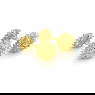 Tiffany & Co. Schlumberger 18k Yellow Gold Double Knot Cufflinks: Tiffany & Co. Schlumberger 18k Yellow Gold Double Knot Cufflinks Elevate your accessory collection with these Tiffany & Co. Schlumberger cufflinks, crafted in luxurious 18k yellow gold. Featuring a do