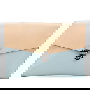 Prada Bicolor Saffiano Leather Envelope Clutch Bag: Prada Bicolor Saffiano Leather Envelope Clutch Bag This Prada Bicolor Saffiano Envelope Pushlock Clutch is a stylish accessory crafted from high-quality leather. It features a top flap with a secure p
