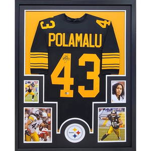 Troy Polamalu Signed Framed Jersey Autographed Beckett Pittsburgh Steelers