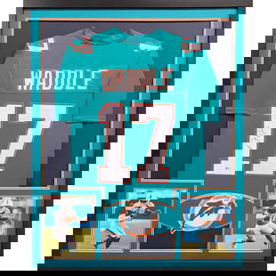 Jaylen Waddle Signed Framed Jersey Miami Dolphins Beckett Authenticated 43x36: Jaylen Waddle Signed Framed Jersey Miami Dolphins Beckett Authenticated 43x36 Celebrate your fandom with this autographed Jaylen Waddle framed jersey from the Miami Dolphins. This original NFL