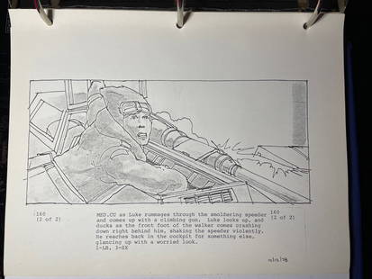 Original Empire Strikes Back Storyboards Hoth Luke Snowspeeder Prop COA: Original Empire Strikes Back Storyboards Hoth Luke Snowspeeder Prop COA Discover a unique piece of cinematic history with this original production storyboard from The Empire Strikes Back, featuring Ho