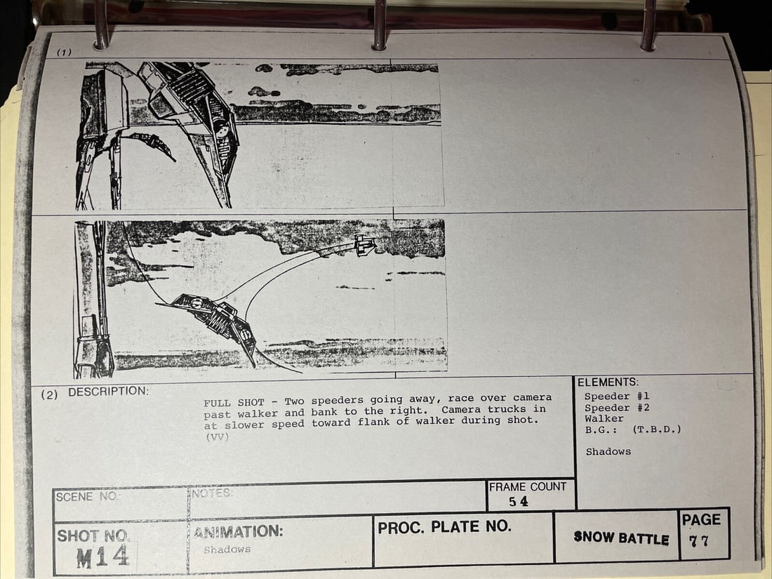 Original Star Wars Storyboards Empire Strikes Back Phil Tippett COA: Original Star Wars Storyboards Empire Strikes Back Phil Tippett COA Discover a remarkable piece of cinematic history with this original storyboard set from the iconic film, The Empire Strikes Back. Th