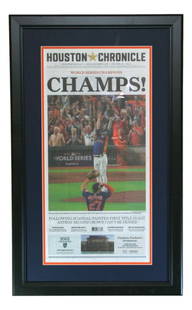 2022 World Series Houston Astros Framed Chronicle Newspaper: 2022 World Series Houston Astros Framed Chronicle Newspaper Celebrate the Houston Astros' victory with this officially licensed framed newspaper featuring the front page of the Chronicle from the 2022