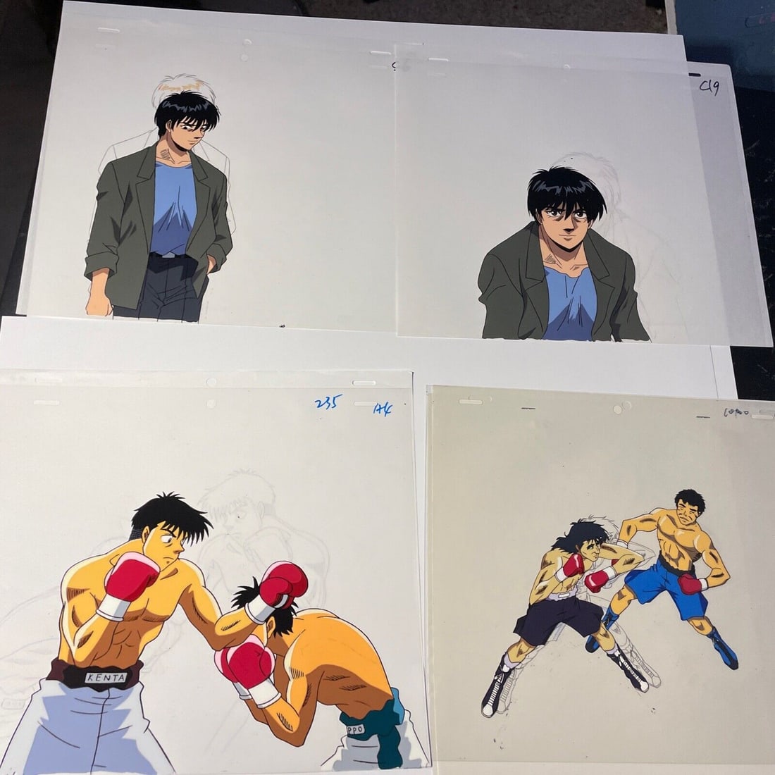 Hajime No Ippo Anime Cel Lot by Saban Original Production Art: Hajime No Ippo Anime Cel Lot by Saban Original Production Art This remarkable lot features hand-painted animation cels from the iconic anime series "Hajime No Ippo," produced by Saban in 1990. Each ce