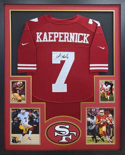Colin Kaepernick San Francisco 49ers Framed Jersey Autopen Signature: Colin Kaepernick San Francisco 49ers Framed Jersey Autopen Signature Celebrate the legacy of Colin Kaepernick with this beautifully framed San Francisco 49ers jersey. This item features an