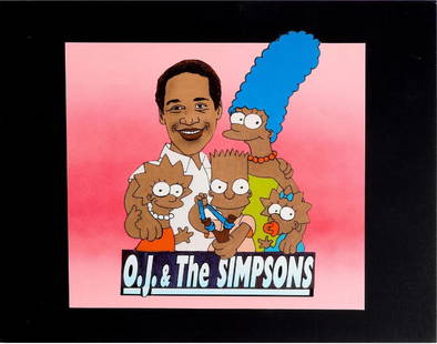 Original Johnny Carson Prop Photo O.J. & The Simpsons: Original Johnny Carson Prop Photo O.J. & The Simpsons This is an original prop photo graphic used by Johnny Carson during a desk bit on The Tonight Show, announcing two new shows for NBC. The prop fea