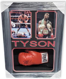 Mike Tyson Autographed Boxing Glove Framed Shadowbox with Hologram