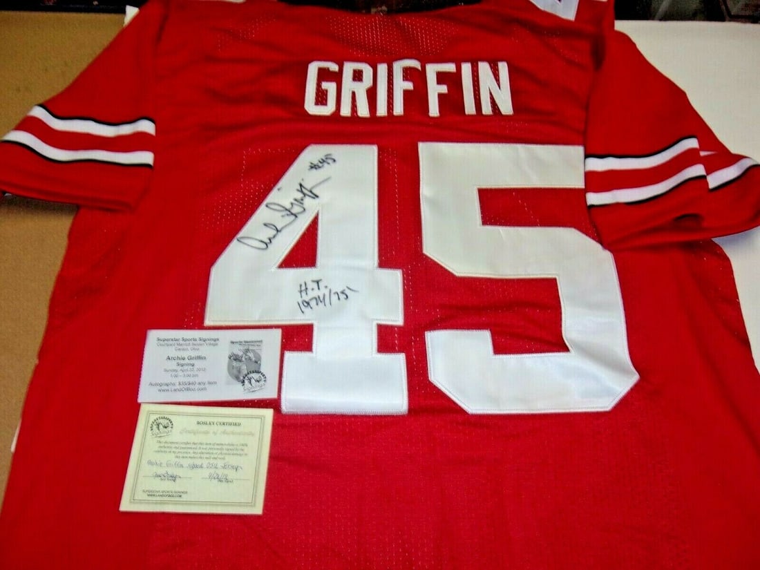 Archie Griffin Signed Nike Jersey 2X Heisman COA Ohio State: Archie Griffin Signed Nike Jersey 2X Heisman COA Ohio State This officially licensed Nike jersey features the signature of Archie Griffin, the only two-time Heisman Trophy winner, making it a unique c