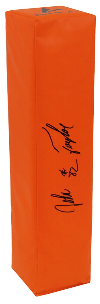 John Taylor Signed San Francisco 49ers BSN Orange Endzone Pylon with COA: John Taylor Signed San Francisco 49ers BSN Orange Endzone Pylon with COA Add a unique piece to your football memorabilia collection with this signed BSN orange endzone pylon by John Taylor, former wid
