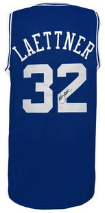 Christian Laettner Signed Duke Blue Devils Basketball Jersey with COA: Christian Laettner Signed Duke Blue Devils Basketball Jersey with COA Own a piece of basketball history with this Christian Laettner signed blue custom college basketball jersey. This original