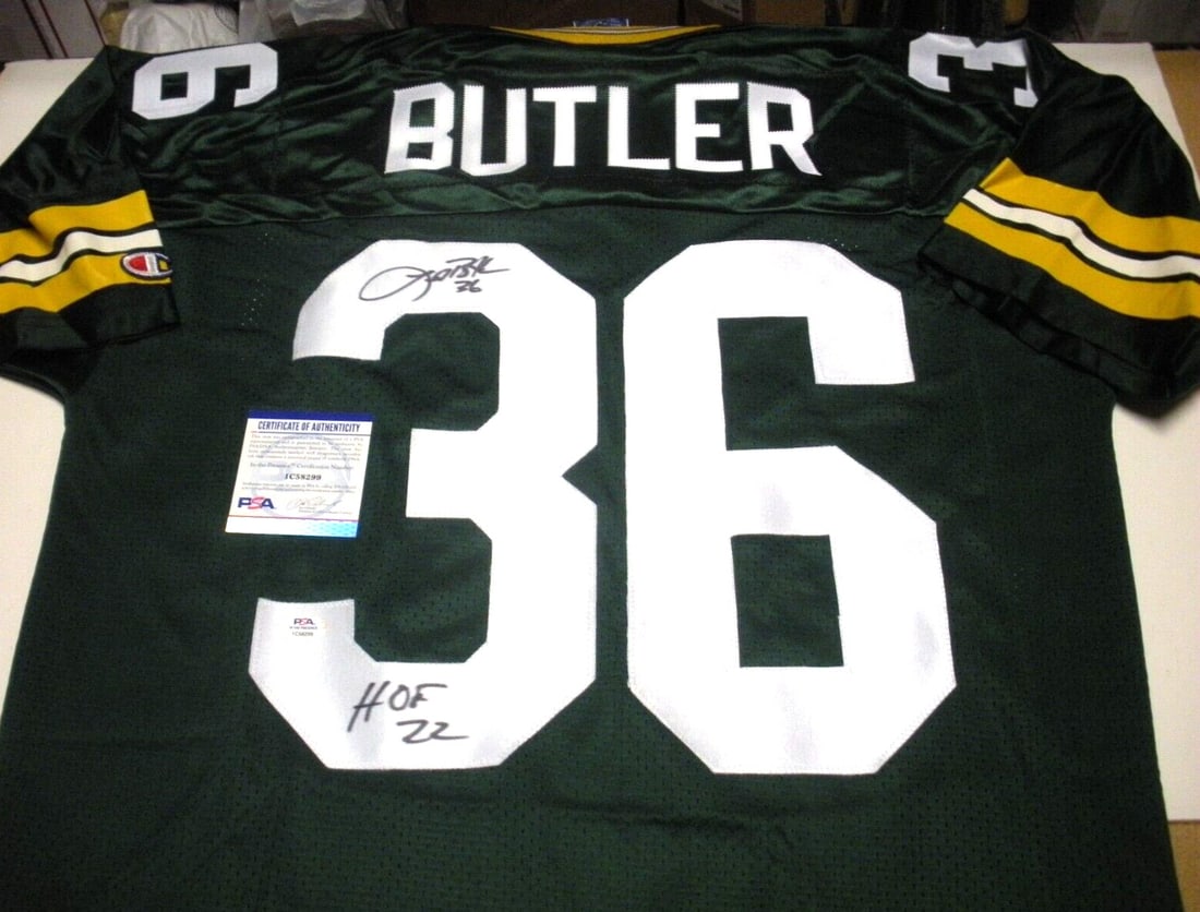 Leroy Butler Green Bay Packers Signed Champion Jersey PSA/DNA: Leroy Butler Green Bay Packers Signed Champion Jersey PSA/DNA This official licensed Champion jersey features the signature of Leroy Butler, a celebrated player for the Green Bay Packers. Ideal for fo