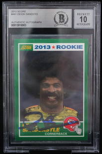 2013 Score #441 Deion Sanders Autographed Card KC Chiefs NFL: 2013 Score #441 Deion Sanders Autographed Card KC Chiefs NFL Celebrate the legacy of Deion Sanders with this 2013 Score #441 sports trading card, featuring a hand-signed autograph from the NFL