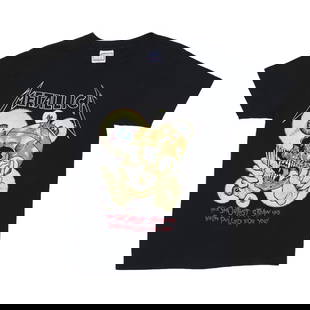 1988 Metallica Pushead Graphic Tee Large Black 50/50 Poly/Cotton: 1988 Metallica Pushead Graphic Tee Large Black 50/50 Poly/Cotton This original vintage 1988 Metallica Shortest Straw Pushead Shirt is a collectible piece for fans and vintage enthusiasts alike.