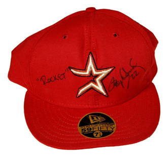 Roger Clemens Signed Houston Astros New ERA 5950 Cap JSA Authenticated: Roger Clemens Signed Houston Astros New ERA 5950 Cap JSA Authenticated This authentic Houston Astros cap features the signature of legendary baseball player Roger Clemens. The fitted New ERA 5950