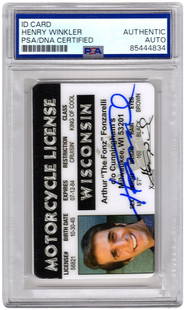 Henry Winkler Signed Fonz Wisconsin License PSA/DNA Happy Days: Henry Winkler Signed Fonz Wisconsin License PSA/DNA Happy Days This item features a signed Wisconsin motorcycle driver's license of Arthur 'The Fonz' Fonzarelli, portrayed by Henry Winkler in the icon