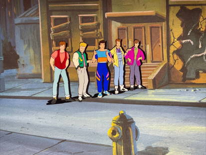 Original Disney Production Cel New Kids On The Block 90's Cartoon: Original Disney Production Cel New Kids On The Block 90's Cartoon This vintage animation cel features characters from the beloved 90's cartoon "New Kids On The Block," produced by DIC Entertainment. T