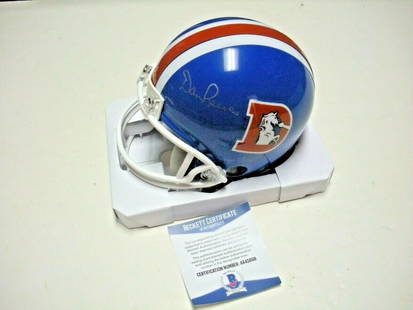 Dan Reeves Signed Mini Helmet Riddell Denver Broncos Falcons COA: Dan Reeves Signed Mini Helmet Riddell Denver Broncos Falcons COA This collectible mini helmet features the signature of Dan Reeves, a notable figure in NFL history, known for his contributions to both