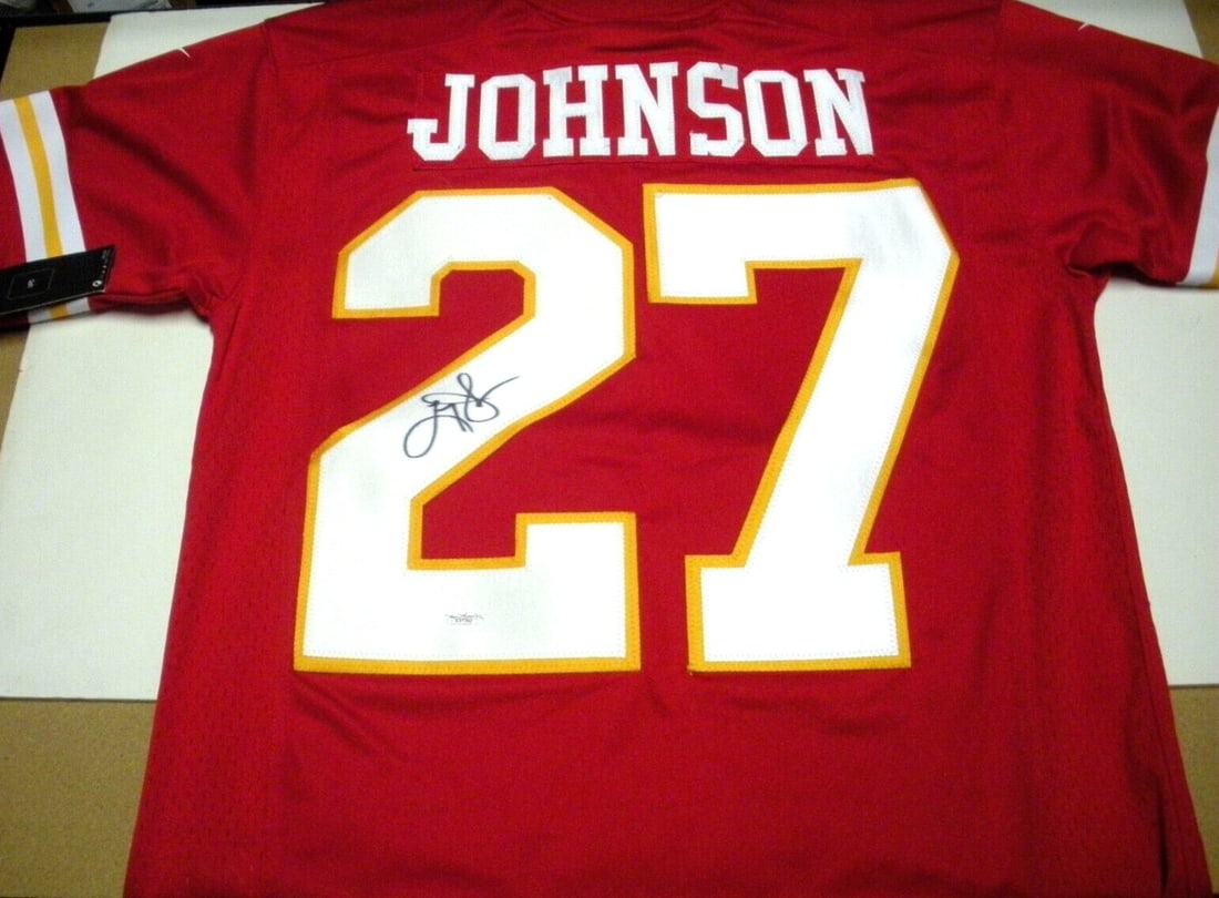Larry Johnson Signed Nike Chiefs Jersey with JSA Certification: Larry Johnson Signed Nike Chiefs Jersey with JSA Certification This officially licensed Nike jersey is a must-have for any Kansas City Chiefs fan. Authentically signed by Larry Johnson, this collectib