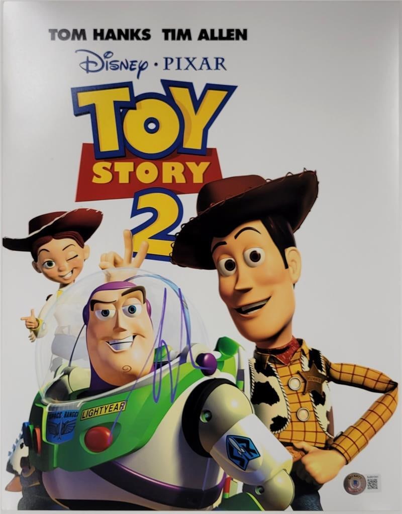 Tim Allen Autographed 11x14 Toy Story Photo Beckett Certified: Tim Allen Autographed 11x14 Toy Story Photo Beckett Certified This is an original 11x14 photograph featuring Tim Allen's autograph from the iconic movie Toy Story. The signature has been authenticated