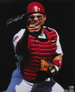 Ivan Rodriguez Signed 16x20 Texas Rangers Photo Beckett Certified: Ivan Rodriguez Signed 16x20 Texas Rangers Photo Beckett Certified Capture a moment in baseball history with this stunning 16x20 spotlight photo of Ivan Rodriguez, one of the most celebrated catchers o