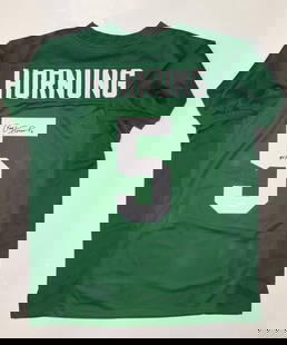 Paul Hornung Autographed Green College Jersey JSA Authenticated: Paul Hornung Autographed Green College Jersey JSA Authenticated This is an original green college style jersey autographed by Paul Hornung, a legendary figure in football. The jersey is authenticated