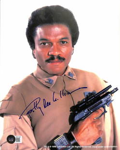 Billy Dee Williams Signed Lando Calrissian 8x10 Photo Beckett Authenticated: Billy Dee Williams Signed Lando Calrissian 8x10 Photo Beckett Authenticated This autographed 8x10 photograph features Billy Dee Williams as Lando Calrissian, signed in blue permanent marker. The signa