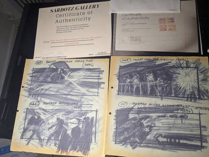 Original FLASH GORDON 1980 Production Storyboard with COA: Original FLASH GORDON 1980 Production Storyboard with COA This is an exceptional original production storyboard from the iconic 1980 film FLASH GORDON. Acquired from production binders belonging to a