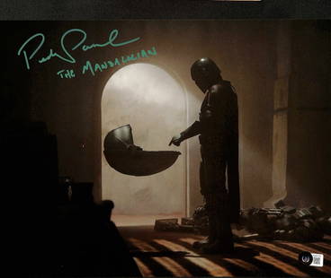Pedro Pascal Inscribed The Mandalorian 11x14 Photo Beckett Authenticated: Pedro Pascal Inscribed The Mandalorian 11x14 Photo Beckett Authenticated This stunning 11x14 photograph features Pedro Pascal as The Mandalorian, beautifully inscribed and signed in blue permanent mar