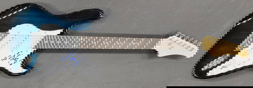 Alice Cooper Autographed Electric Guitar Beckett Authentic: Alice Cooper Autographed Electric Guitar Beckett Authentic This is an authentic electric guitar hand signed by the legendary Alice Cooper, a prominent figure in the music industry. The autograph has b