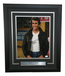 Henry Winkler Happy Days 11x14 Framed Autographed Photo Inscribed Fonz JSA: Henry Winkler Happy Days 11x14 Framed Autographed Photo Inscribed Fonz JSA This 11x14 framed photograph features Henry Winkler, famously known for his role as 'The Fonz' in the iconic series Happy Day