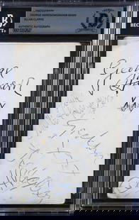 George Harrison Graham Nash Allan Clarke Signed Photo 3.5x5.5 Beckett Authenticated: George Harrison Graham Nash Allan Clarke Signed Photo 3.5x5.5 Beckett Authenticated This is a signed 3.5x5.5 photo featuring the autographs of George Harrison, Graham Nash, and Allan Clarke. The item