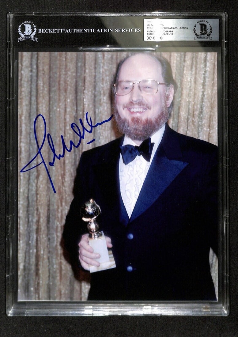 John Williams Signed 8x10 Photo Star Wars Composer Beckett Authenticated: John Williams Signed 8x10 Photo Star Wars Composer Beckett Authenticated This autographed 8x10 photograph features the legendary composer John Williams, known for his iconic scores in film history, in