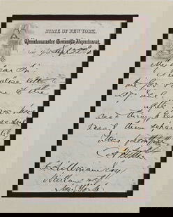 Chester A. Arthur Signed 1862 Handwritten Letter Matted Beckett Authenticated: Chester A. Arthur Signed 1862 Handwritten Letter Matted Beckett Authenticated This unique piece features a handwritten letter dated September 22, 1862, personally signed by Chester A. Arthur. The lett