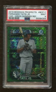 Fernando Tatis Jr. 2016 Bowman Prospects Green Refractor #BCP17 PSA 9: Fernando Tatis Jr. 2016 Bowman Prospects Green Refractor #BCP17 PSA 9 This 2016 Bowman Prospects #BCP17 Rookie Green Refractor card features Fernando Tatis Jr., graded PSA 9, making it a standout coll