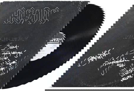 AC/DC Back In Black Album Signed by Young Johnson & More BAS Authenticated: AC/DC Back In Black Album Signed by Young Johnson & More BAS Authenticated This original autographed 'Back In Black' album cover features vinyl and is personally signed by four legendary members of AC