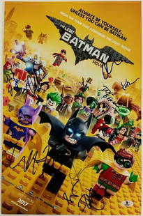 LEGO Batman Movie Cast Signed 11x17 Photo with Beckett BAS COA: LEGO Batman Movie Cast Signed 11x17 Photo with Beckett BAS COA Capture the excitement of THE LEGO BATMAN MOVIE with this cast-signed 11x17 photograph. This original piece showcases the autographs of n