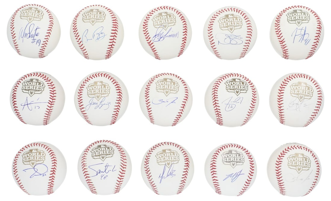 2012 San Francisco Giants Team Signed Baseballs Set with PSA Authentication: 2012 San Francisco Giants Team Signed Baseballs Set with PSA Authentication Presented is a 30-piece collection of official World Series Allen Selig baseball signed by members of the 2012 World Series