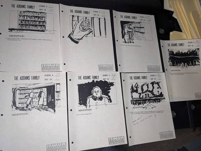 Original Addams Family Production Storyboards with COA: Original Addams Family Production Storyboards with COA Discover a remarkable piece of cinematic history with this original production storyboard from the iconic ADDAMS FAMILY film. This unique single
