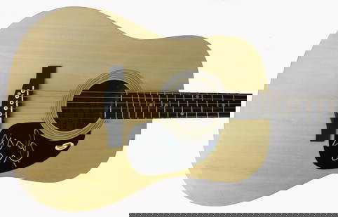 Mike McCready Signed Pearl Jam Acoustic Guitar PSA/DNA Certified: Mike McCready Signed Pearl Jam Acoustic Guitar PSA/DNA Certified This exquisite Natural Acoustic Guitar has been personally signed by Mike McCready, the renowned guitarist from Pearl Jam. The guitar i