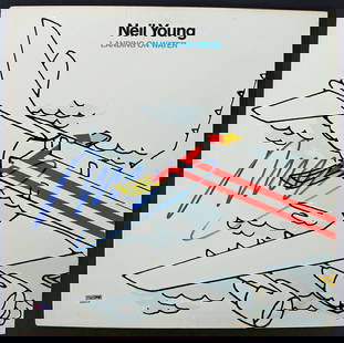 Neil Young Signed Landing On Water Album Cover PSA/DNA #AA84129: Neil Young Signed Landing On Water Album Cover PSA/DNA #AA84129 This authentic signed album cover features the iconic artwork from Neil Young's 'Landing On Water' and is personally autographed by the