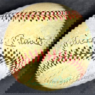 Signed OAL Baseball by Mantle Drysdale Kaline Bench PSA Authenticated: Signed OAL Baseball by Mantle Drysdale Kaline Bench PSA Authenticated This is an original OAL baseball signed by Hall of Famers Mickey Mantle, Don Drysdale, Al Kaline, and Johnny Bench.