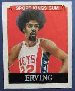 Julius Dr. J Erving Original 24x30 Acrylic Painting Nets HOF: Julius Dr. J Erving Original 24x30 Acrylic Painting Nets HOF This exquisite original acrylic painting on canvas features the legendary basketball player Julius Erving, famously known as Dr. J.