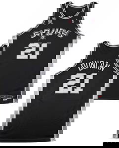 Tim Duncan 2001-02 Game Worn Black Nike Jersey +4 Length