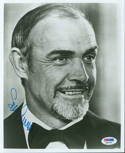Sean Connery Signed 8x10 James Bond Photo PSA Authenticated: Sean Connery Signed 8x10 James Bond Photo PSA Authenticated This authentic 8x10 photograph has been personally signed by the legendary Sean Connery, known for his iconic role as James Bond 007. The ph