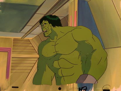 Rare 1996 Marvel Animation Cel The Incredible Hulk Production Art: Rare 1996 Marvel Animation Cel The Incredible Hulk Production Art Discover a rare piece of animation history with this original production art cel from Marvel Studios' 1996 cartoon series, The Incredi