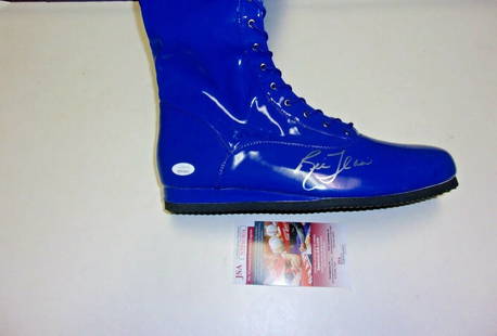 Ric Flair Signed Wrestling Boot with JSA COA Nature Boy 16": Ric Flair Signed Wrestling Boot with JSA COA Nature Boy 16" This is a pre-owned wrestling championship boot signed by the legendary Ric Flair, also known as the Nature Boy. A true collector's item, it