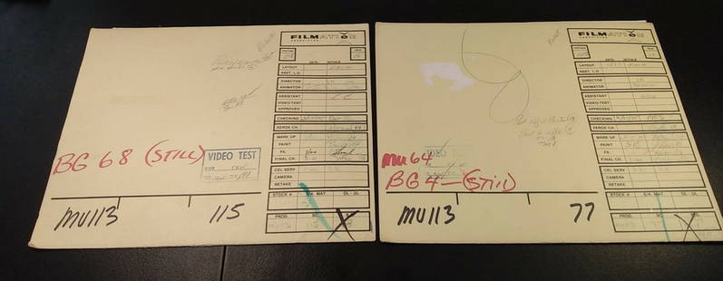 Vintage He-Man Production Art Lot Filmation Signed Folders: Vintage He-Man Production Art Lot Filmation Signed Folders This vintage production art lot features animation cels from the Filmation series, Masters of the Universe, specifically focusing on the char
