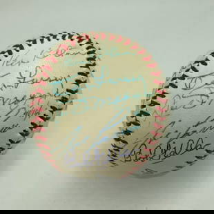 Official MLB Multi Signed Baseball Ted Williams Joe DiMaggio Beckett COA: Official MLB Multi Signed Baseball Ted Williams Joe DiMaggio Beckett COA This Official American League Lee MacPhail baseball is a remarkable collector's item featuring the signatures of 20 former MLB