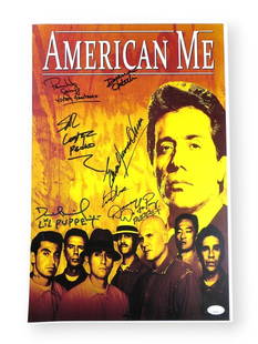 American Me Cast Autographed 12x18 Photo JSA Certified: American Me Cast Autographed 12x18 Photo JSA Certified This stunning 12X18 photograph features the cast of the film "American Me" and is autographed by renowned actors Edward James Olmos, Danny De La
