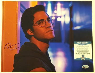 Darren Criss Signed 11x14 Photo American Crime Story Beckett BAS COA: Darren Criss Signed 11x14 Photo American Crime Story Beckett BAS COA This is an original photograph signed by Darren Criss, featuring his portrayal in American Crime Story. The item is pre-owned and c